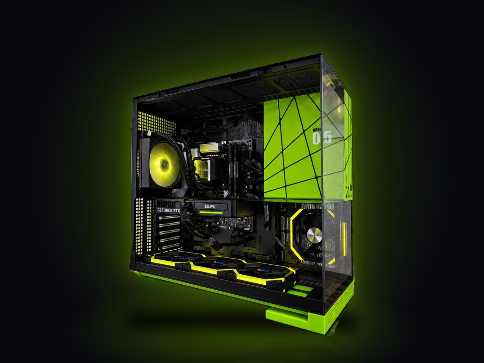 Игровой ПК i5-14400F, RTX 5060 Ti 8 ГБ, 32 ГБ DDR4, водянка, Model 5 Green