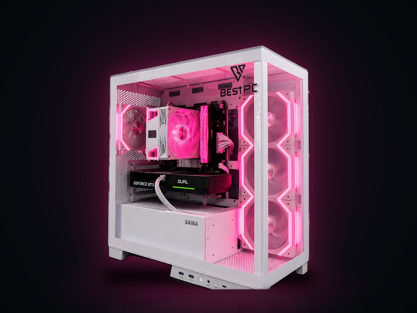 Игровой ПК Ryzen 7 8700F, RTX 5060 Ti 8 ГБ, 32 ГБ DDR5, SAMA White